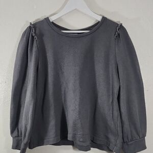 Goop G. Label Grey Dressy Sweater With Puff Sleeves Size Large